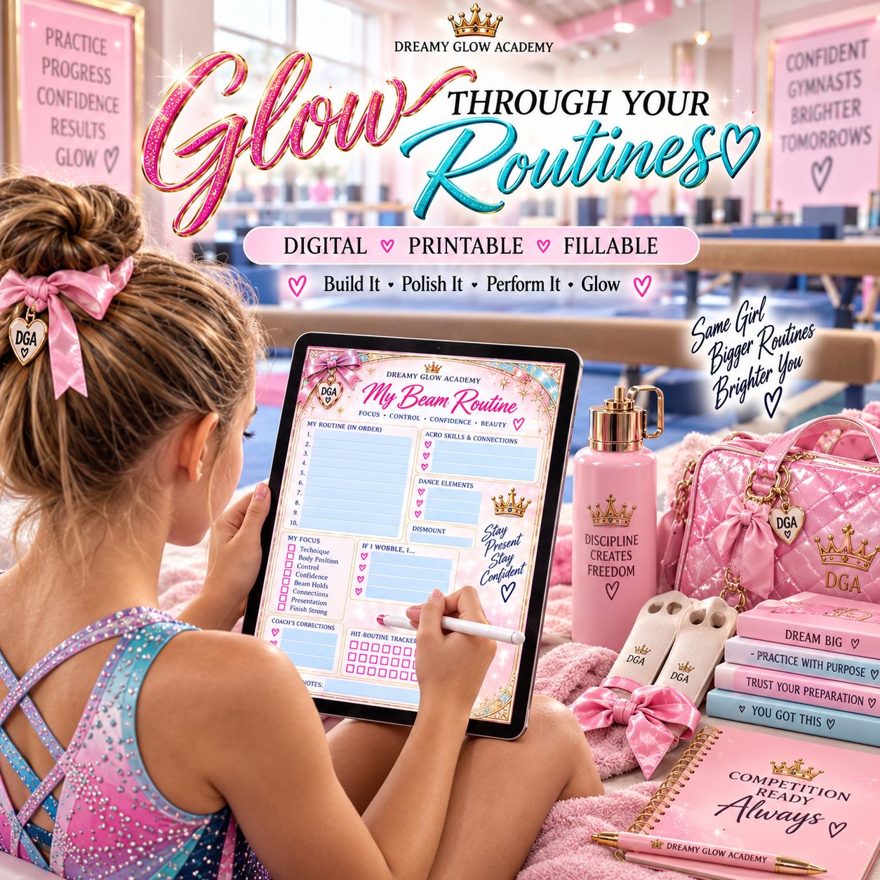 GLOW THROUGH YOUR ROUTINES - 6 Fillable Or Printable Pages