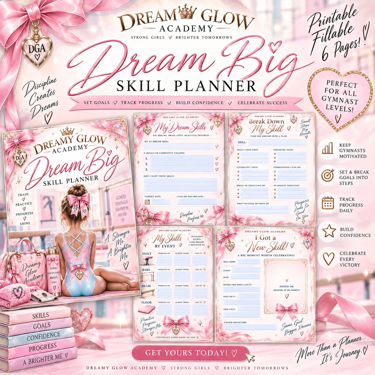 DREAM, BIG SKILL, PLANNER - 6 Fillable Or Printable Pages