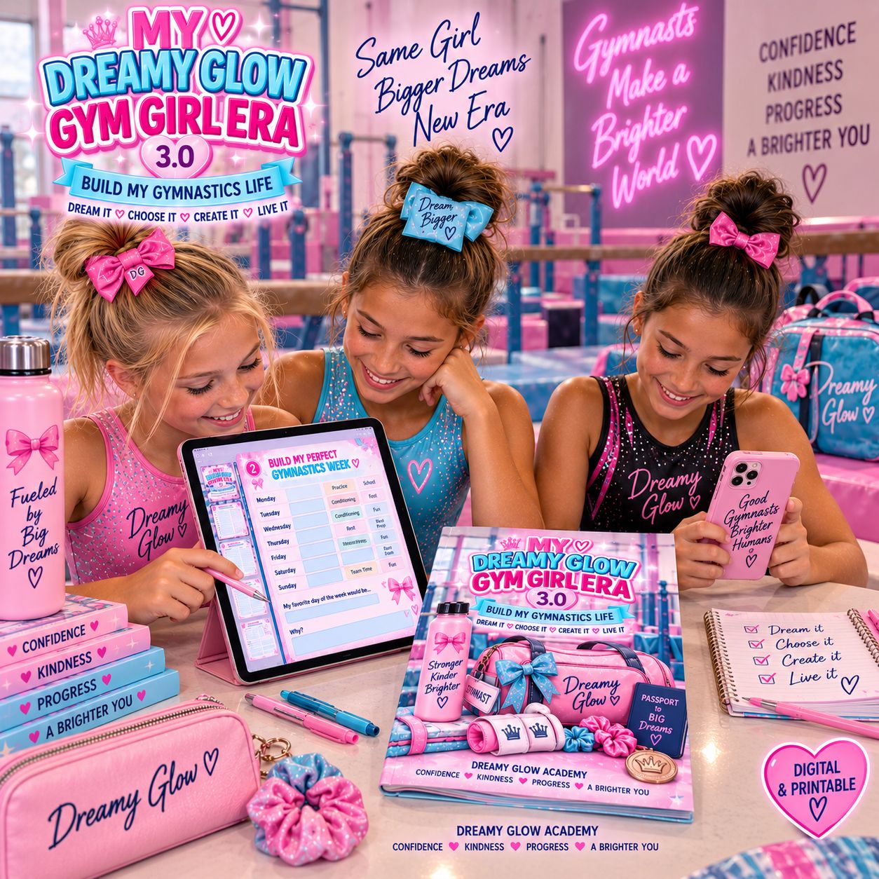 💕 My Dreamy Glow Gym Girl Era 3.0 — This or That- Fillable Or Printable Pages