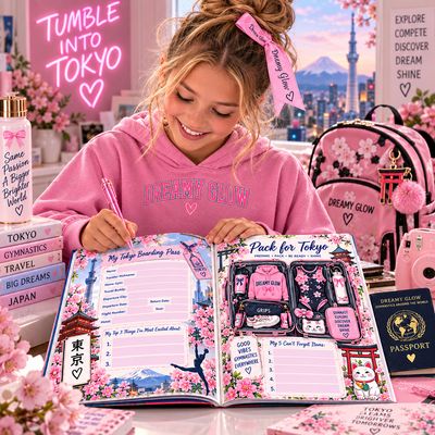 🇯🇵 Tumble Into Tokyo! Dreamy Glow Gymnastics Around the World — Destination #3- Fillable Or Printable Pages