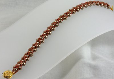 Diamond Kisses (Bronze and Gold) Bracelet