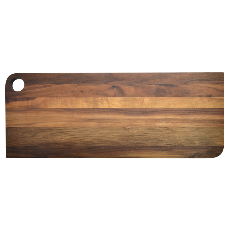 Planche à Découper Artisanale En Cerisier Massif - Bord Vivant - 760x320x40mm