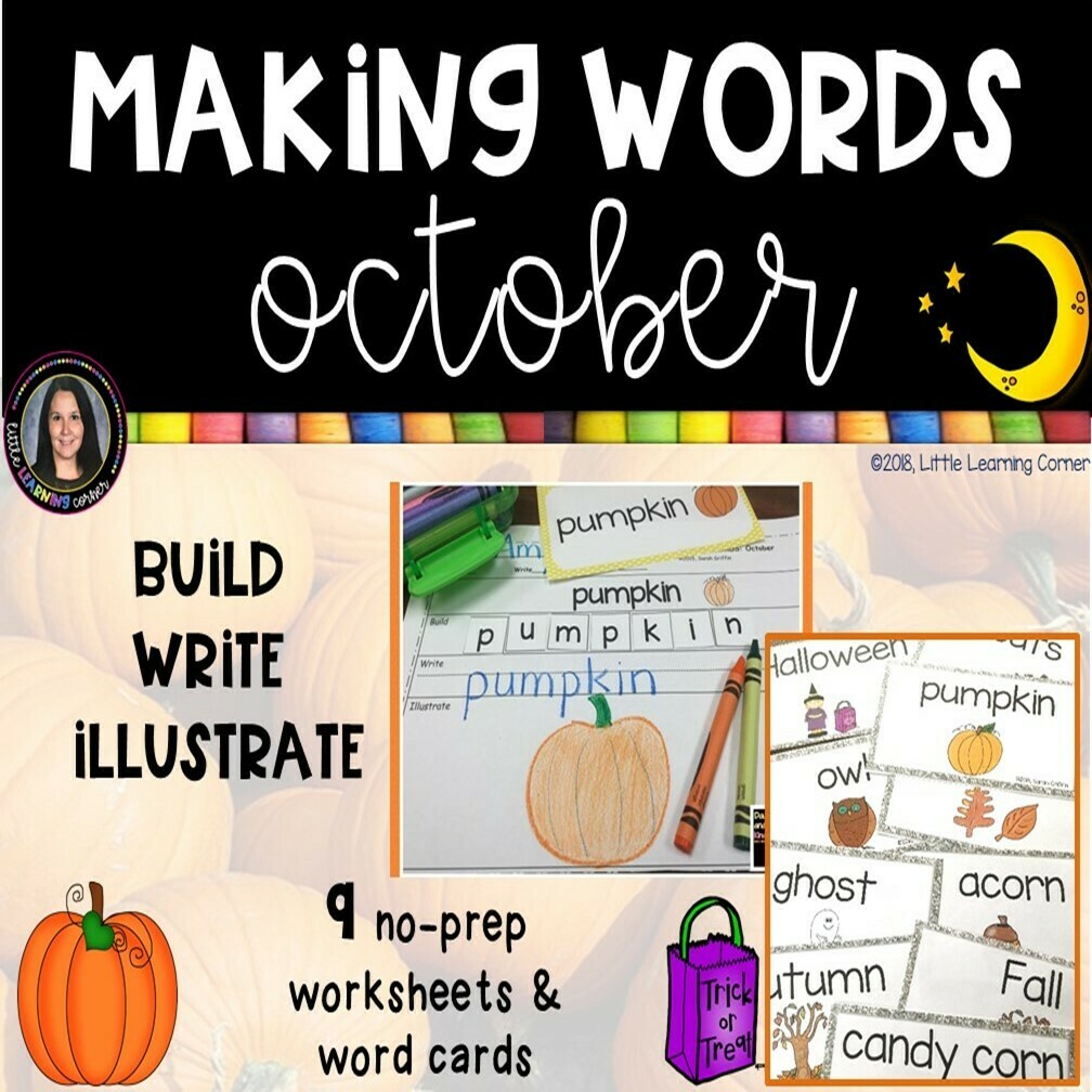Making Words - October - Writing Center and Vocabulary Cards