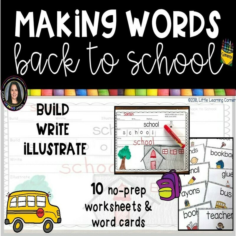 Making Words BACK TO SCHOOL Writing Center