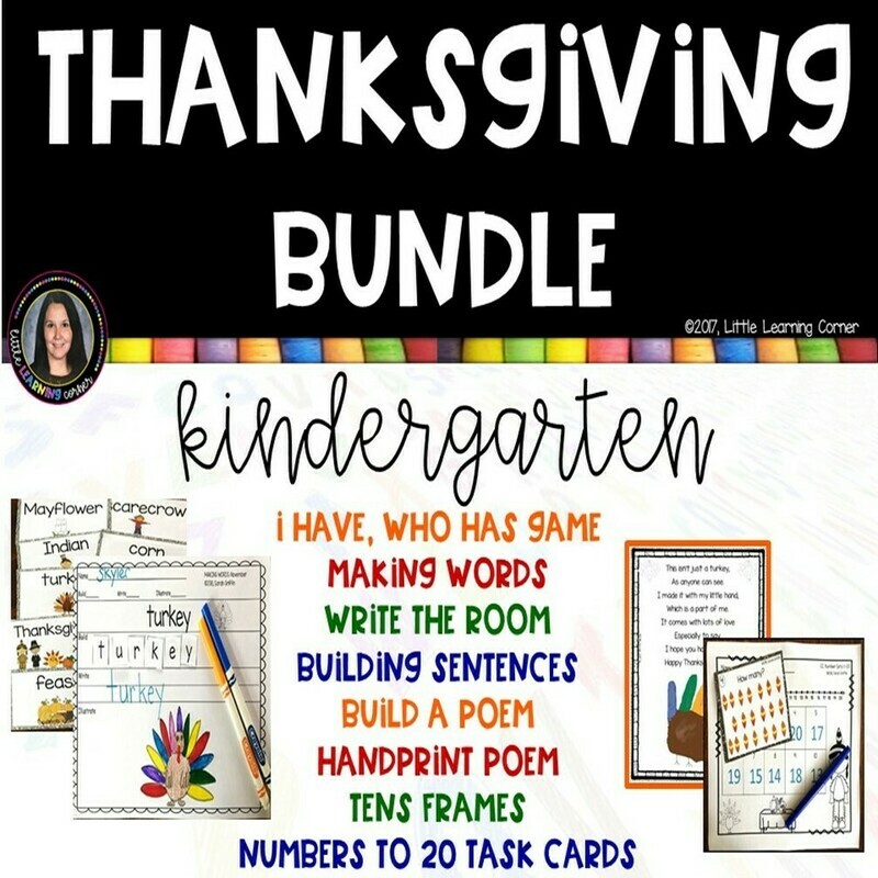 Thanksgiving Bundle for Kindergarten Thanksgiving Bundle for Kindergarten