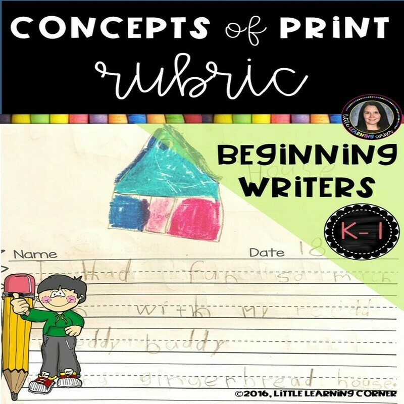 Concepts of Print Writing Rubric
