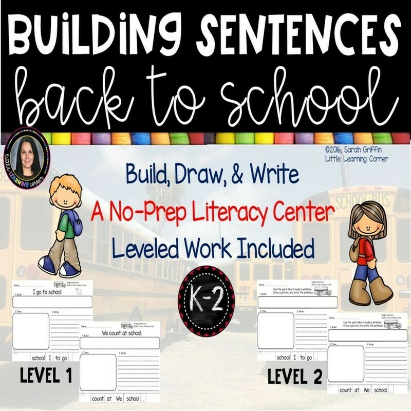 Building Sentences: Back to School Building Sentences: Back to School