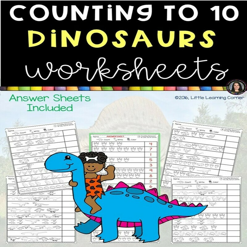 Dinosaur Counting Worksheets