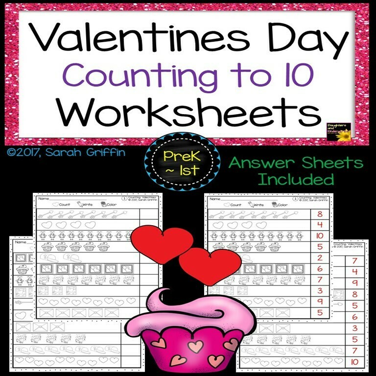 Valentines Day Counting Worksheets Valentines Day Counting Worksheets