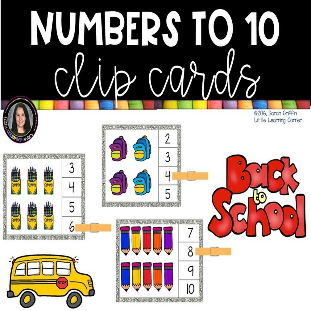 Numbers to 10 Clip Cards
