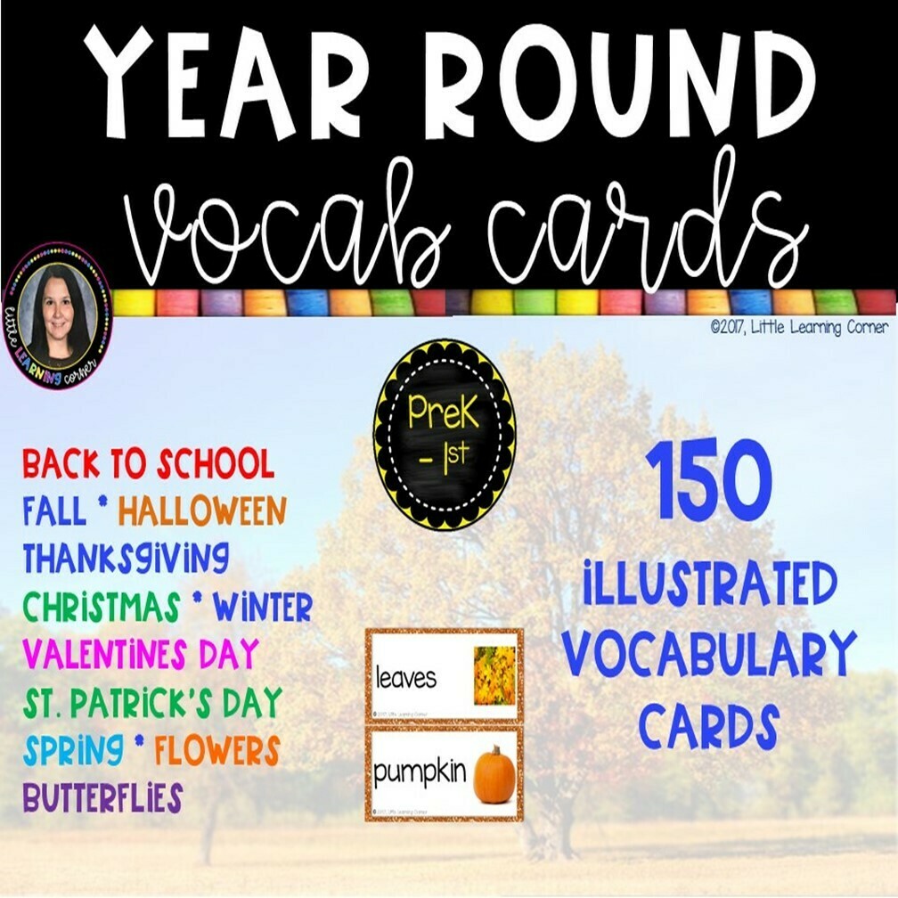 Year Round Vocabulary Words - Picture Cards