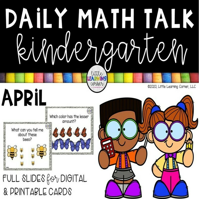 Kindergarten Math Talks - April - DIGITAL and PRINTABLE