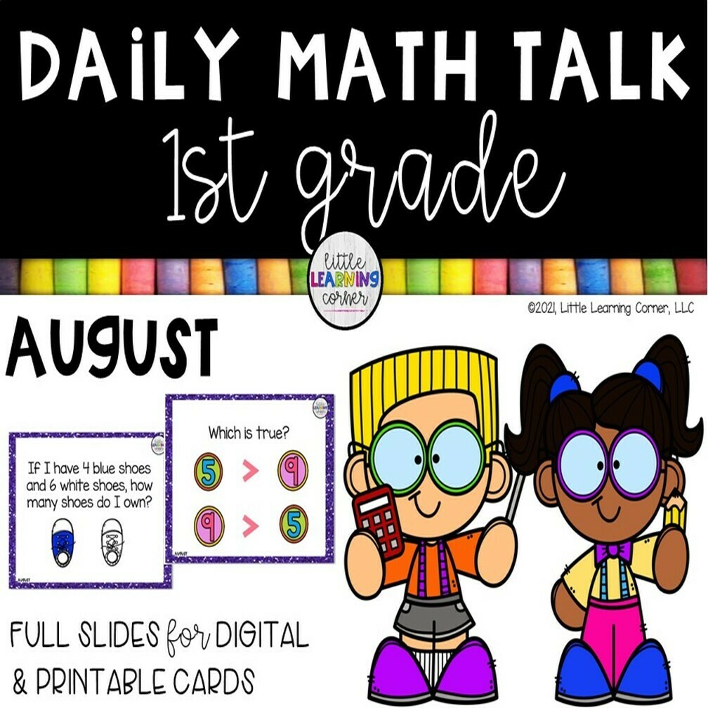 First Grade Math Talks  AUGUST