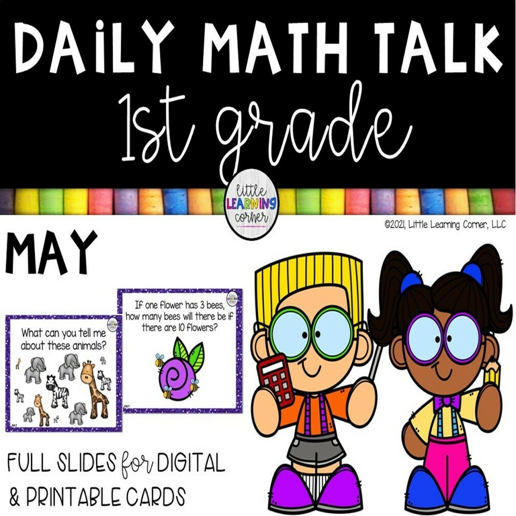 First Grade Math Talks - May - DIGITAL and PRINTABLE