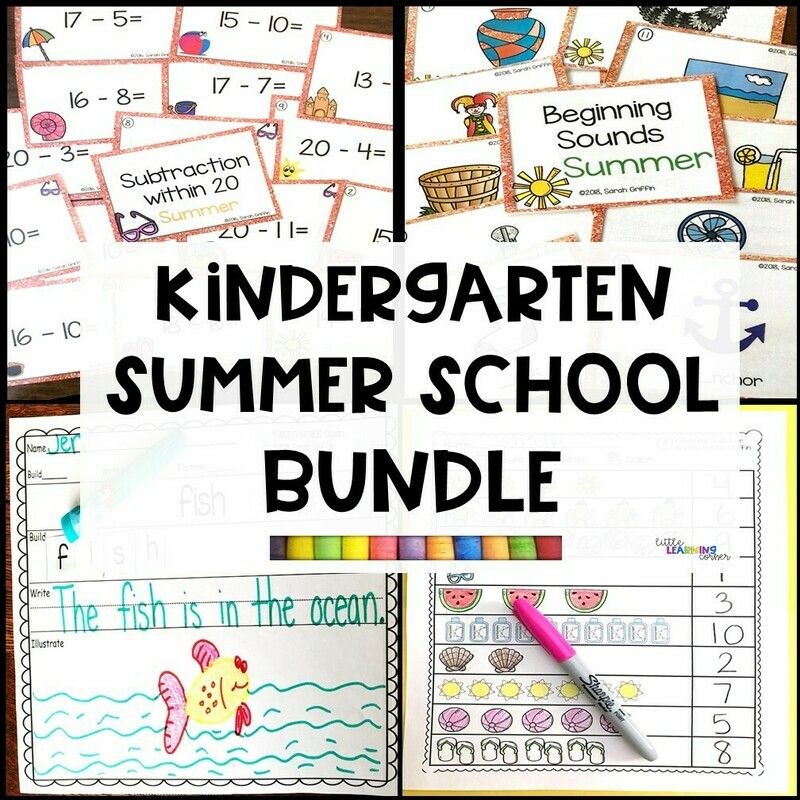 Kindergarten Summer School Bundle