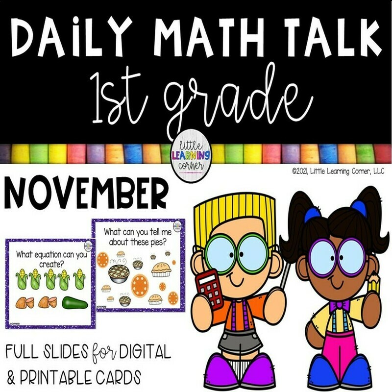 First Grade Math Talks NOVEMBER