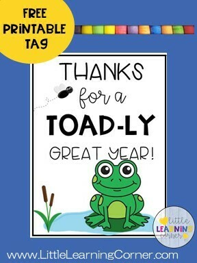 Frog Thank You Tag