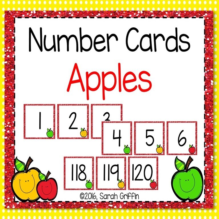 Apple Number Cards 0-120