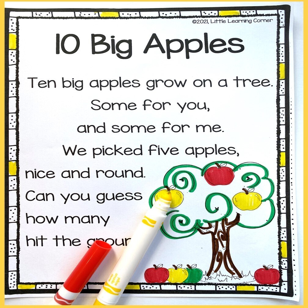 Ten Big Apples Printable Poem