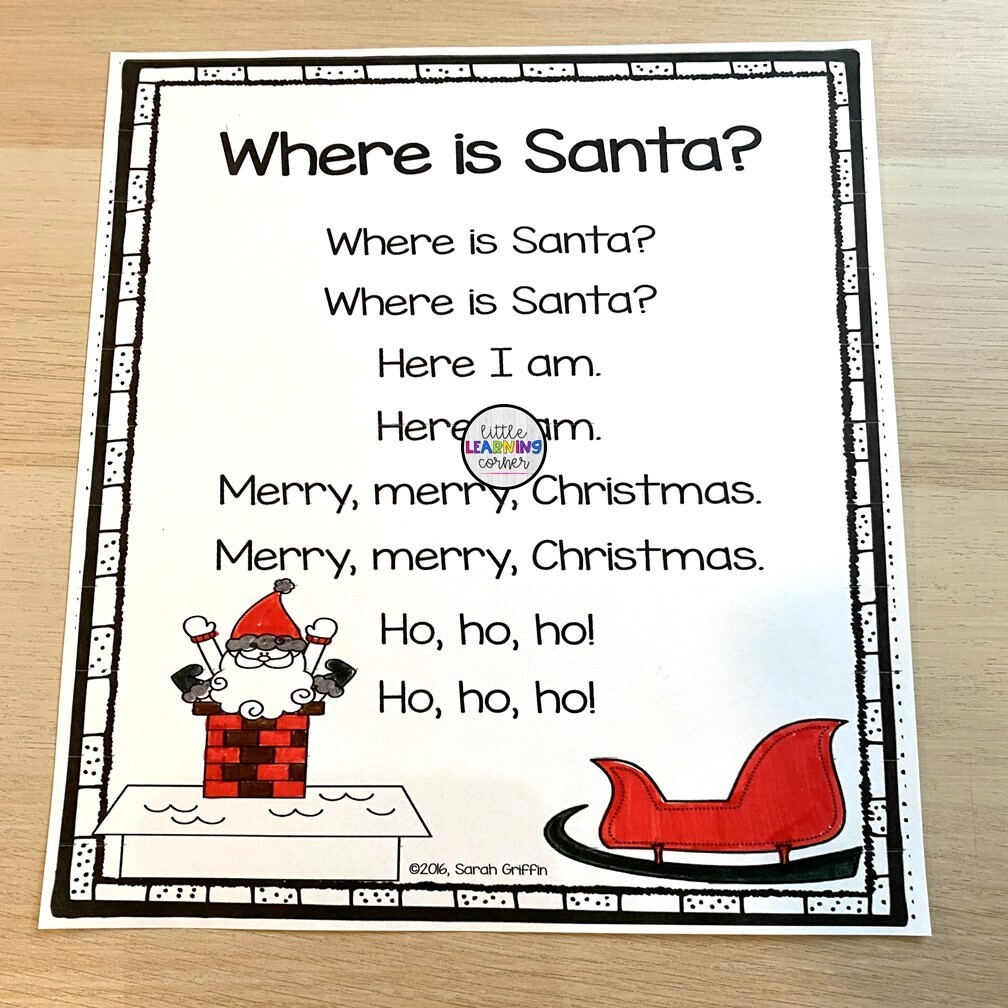 Where is Santa Printable Poem