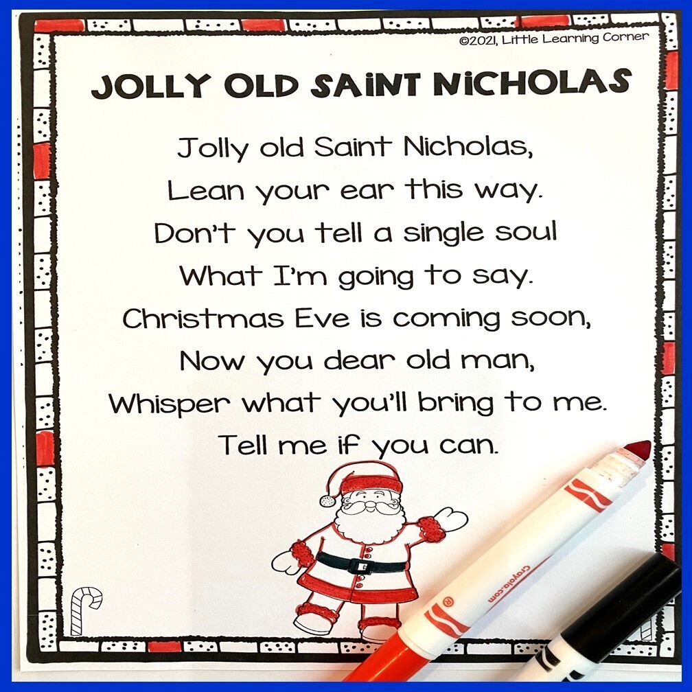 Jolly Old Saint Nicholas Poem