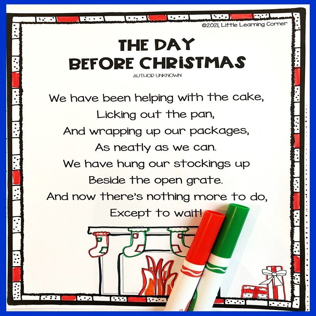 The Day Before Christmas Poem