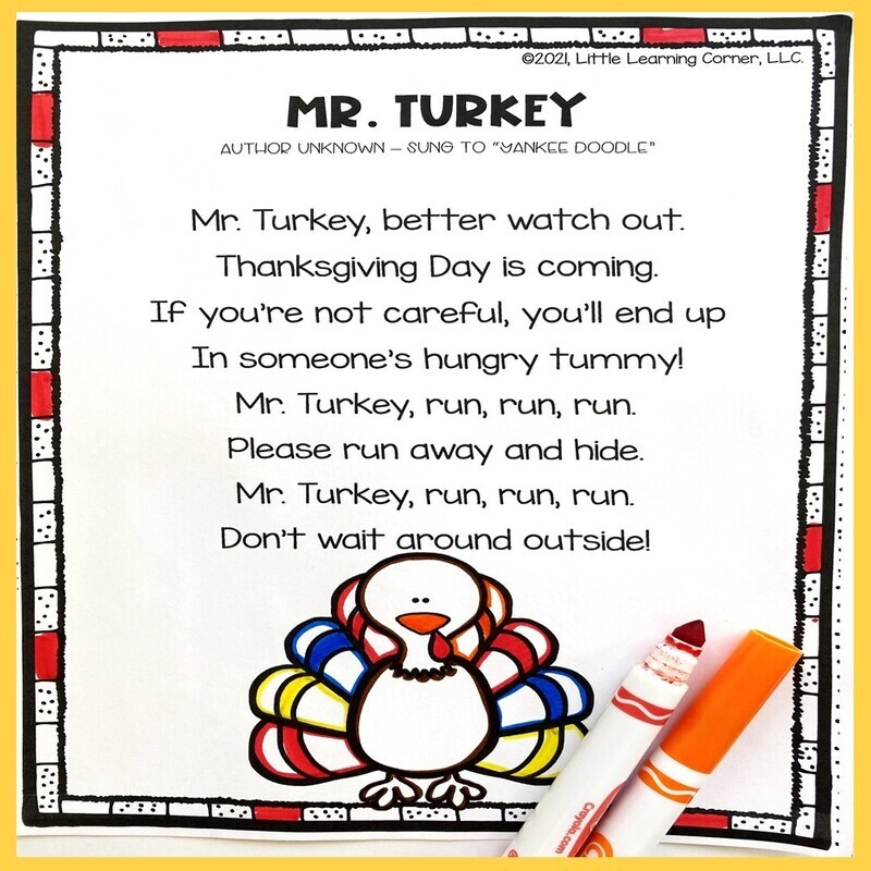 Mr. Turkey Thanksgiving Poem