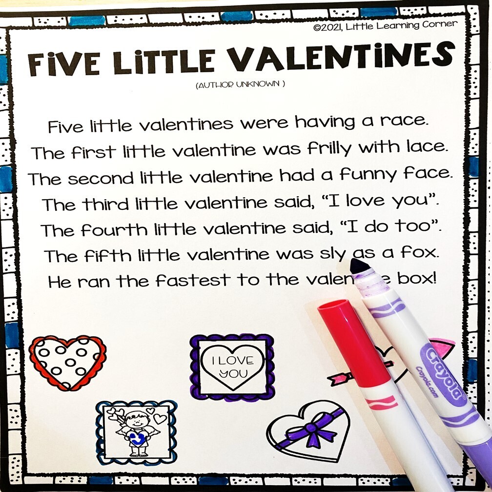 Five Little Valentines Poem