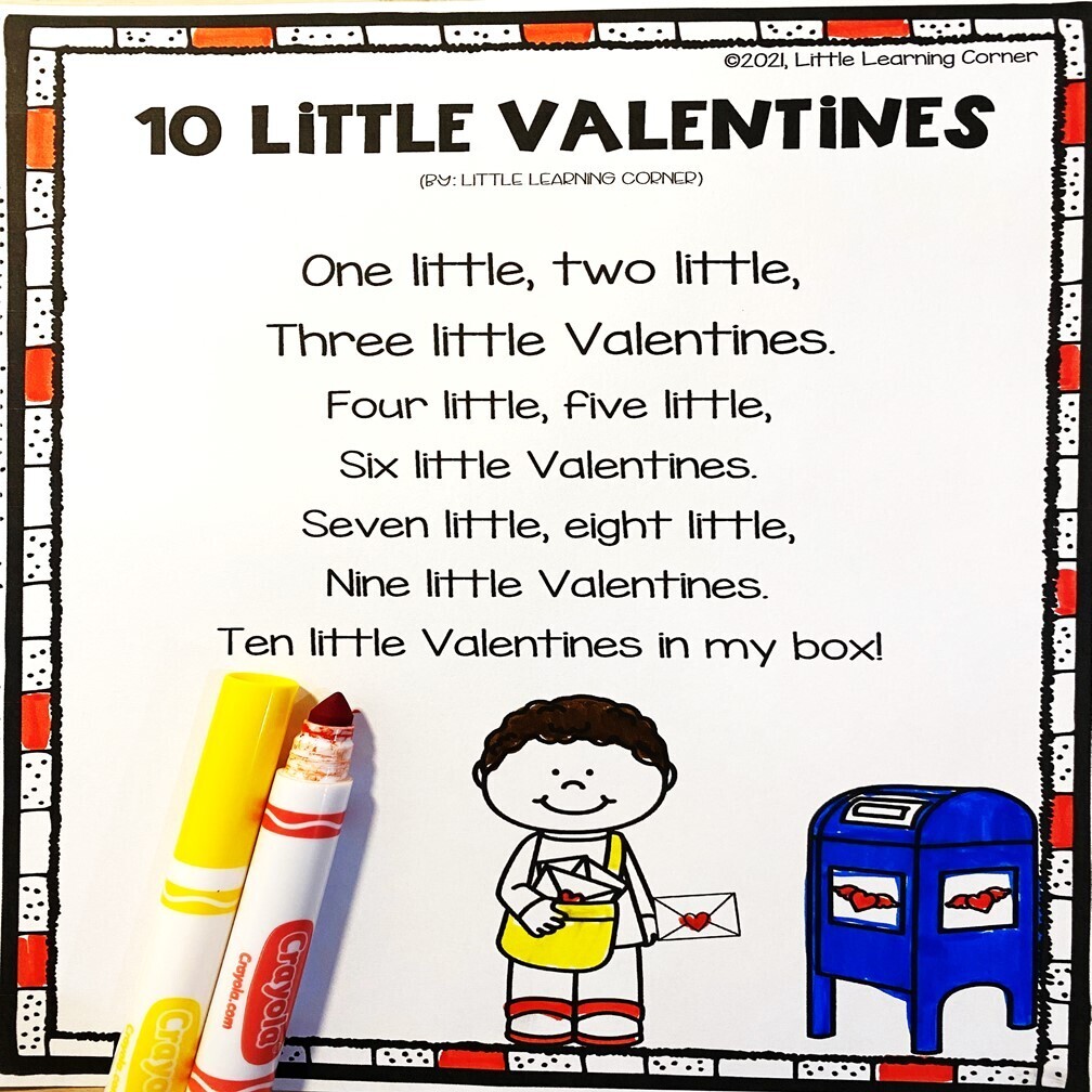 Ten Little Valentines Poem