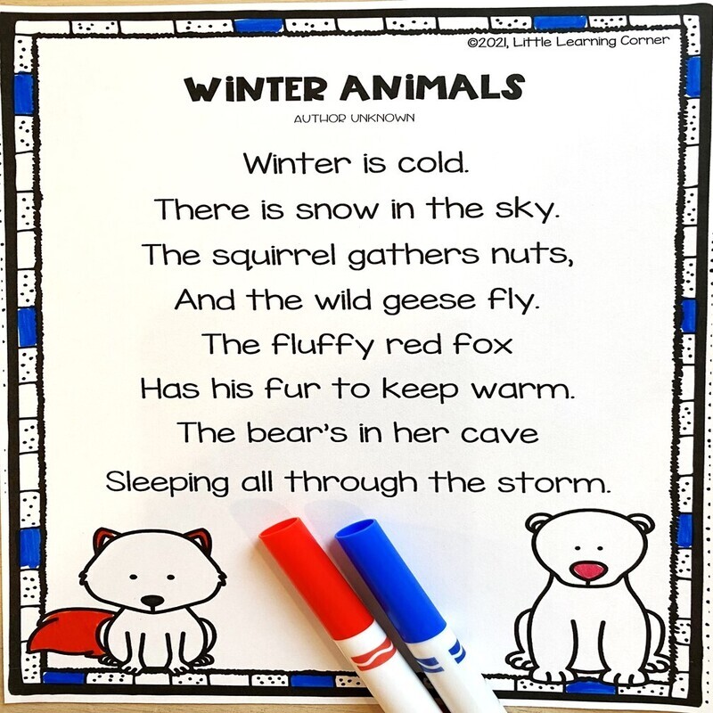 Winter Animals poem