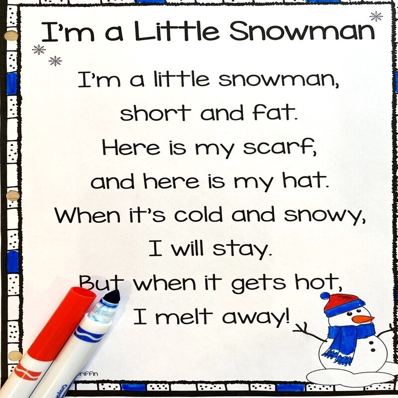 I'm a Little Snowman Poem