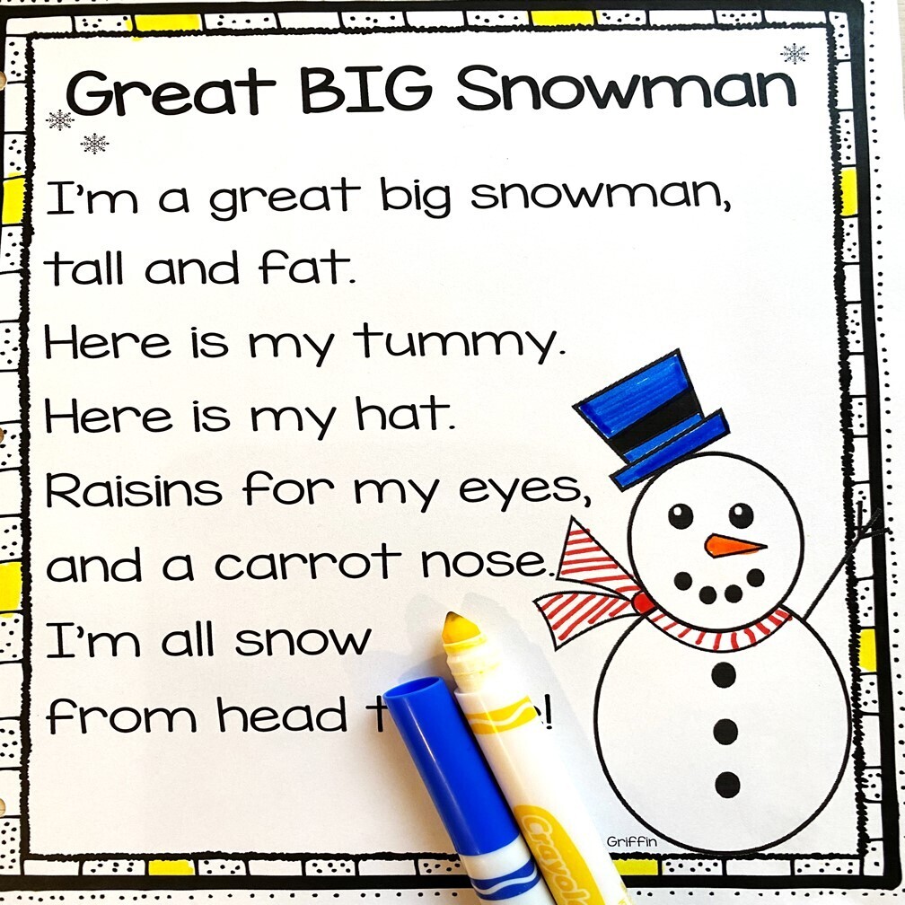 Great Big Snowman poem