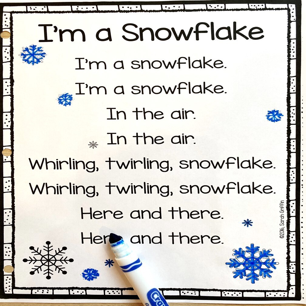 I'm a Snowflake poem