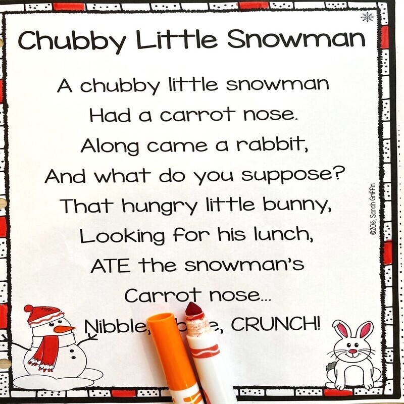 Chubby Little Snowman poem