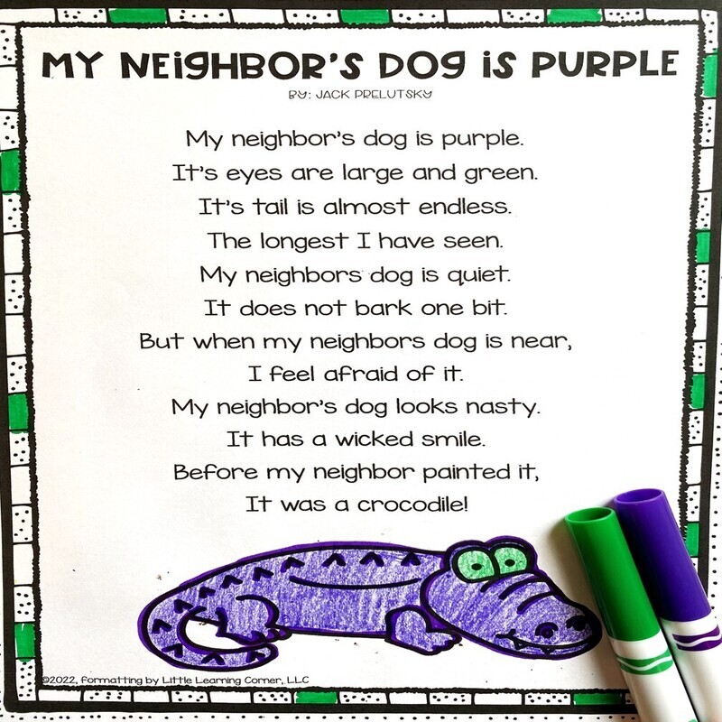 My Neighbor's Dog is Purple - Dog Poem