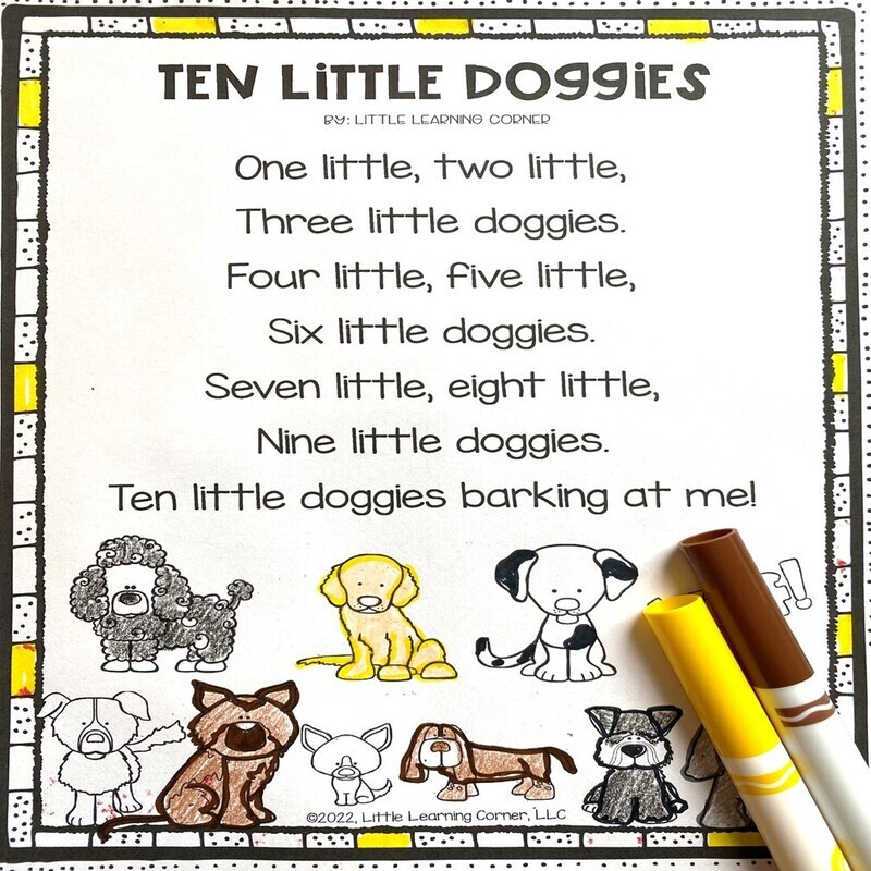 Ten Little Doggies - Dog Poem