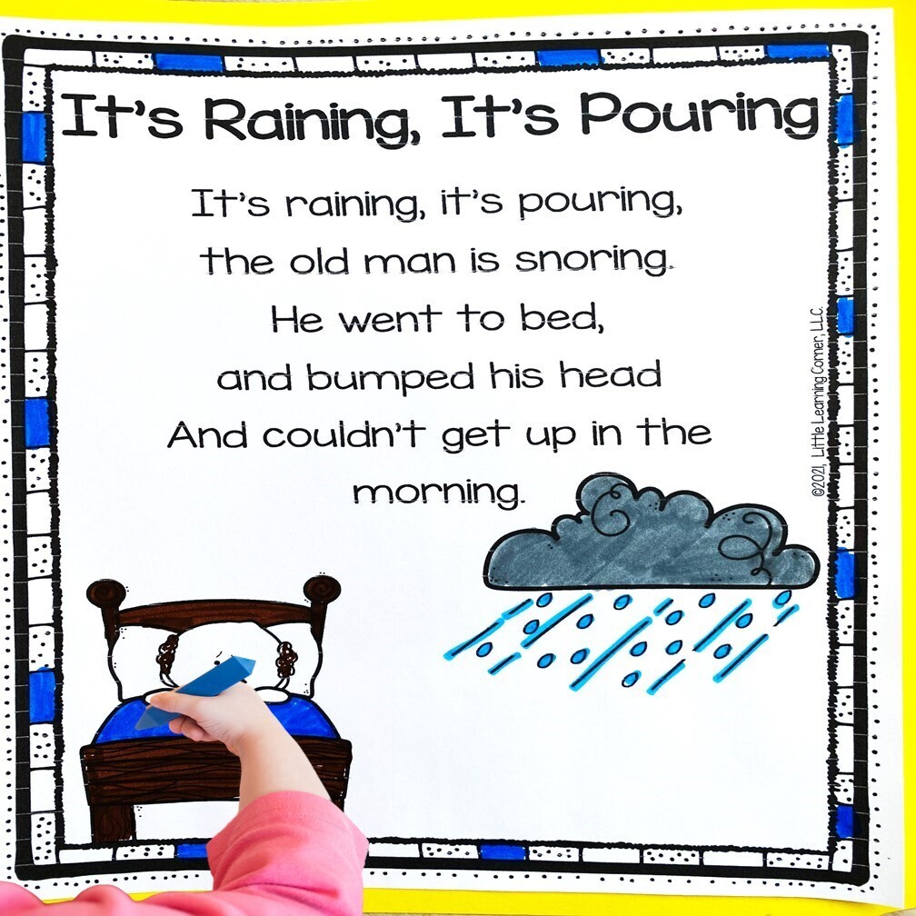 It's Raining It's Pouring Printable Poem