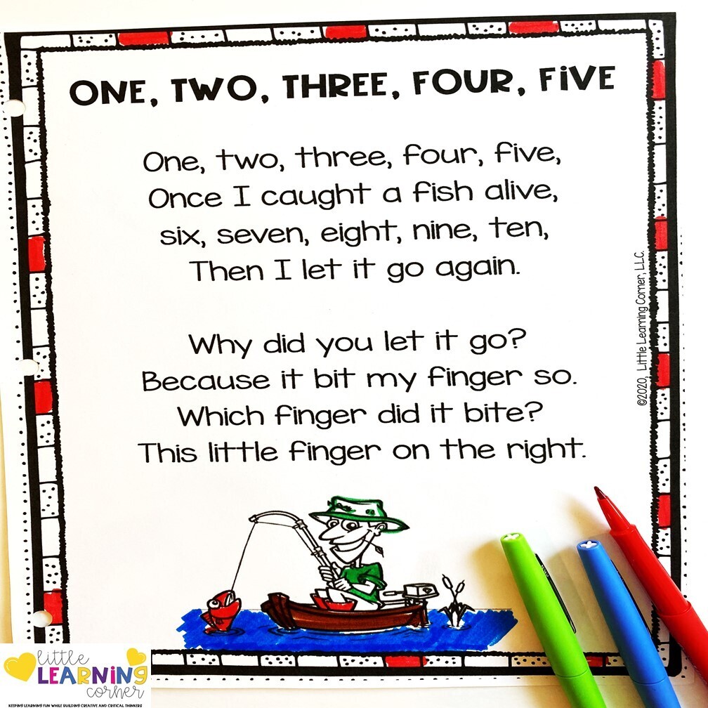 One Two Three Four Five Once I Caught A Fish Alive Nursery Rhyme_