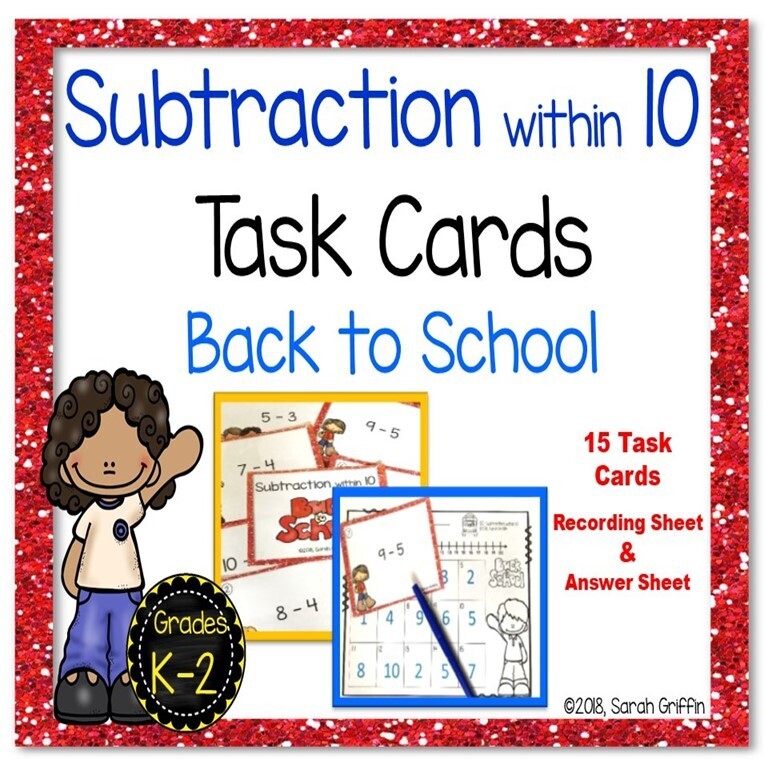 Subtraction from 10 BACK TO SCHOOL