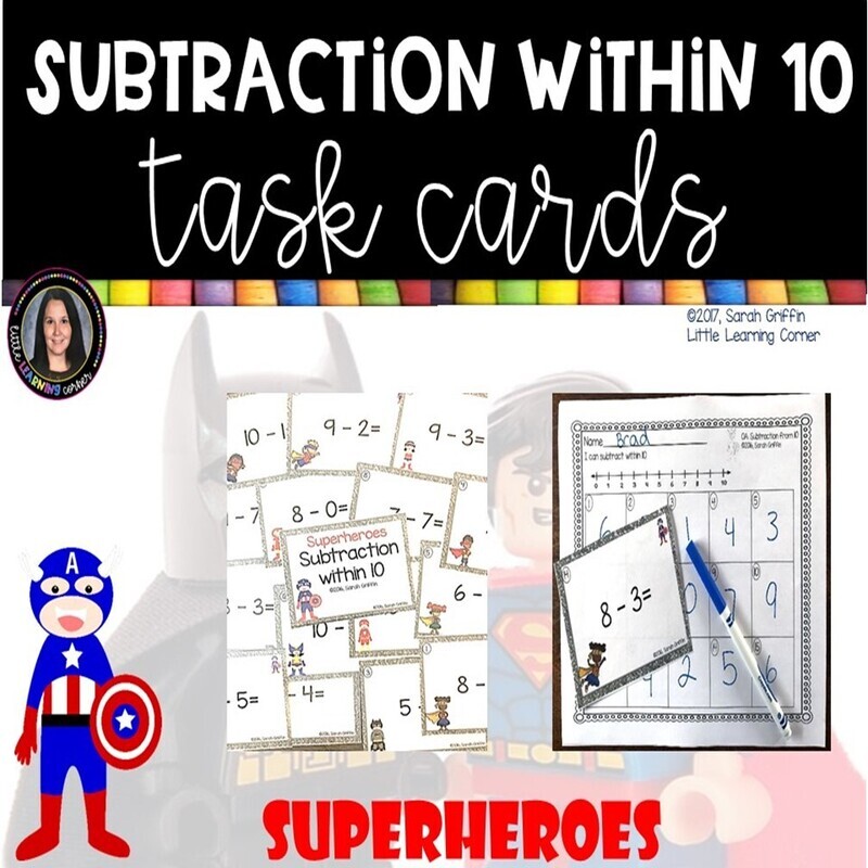 Subtraction from 10 SUPERHEROES