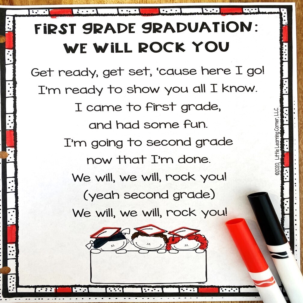 First Grade We Will Rock You Graduation Poem