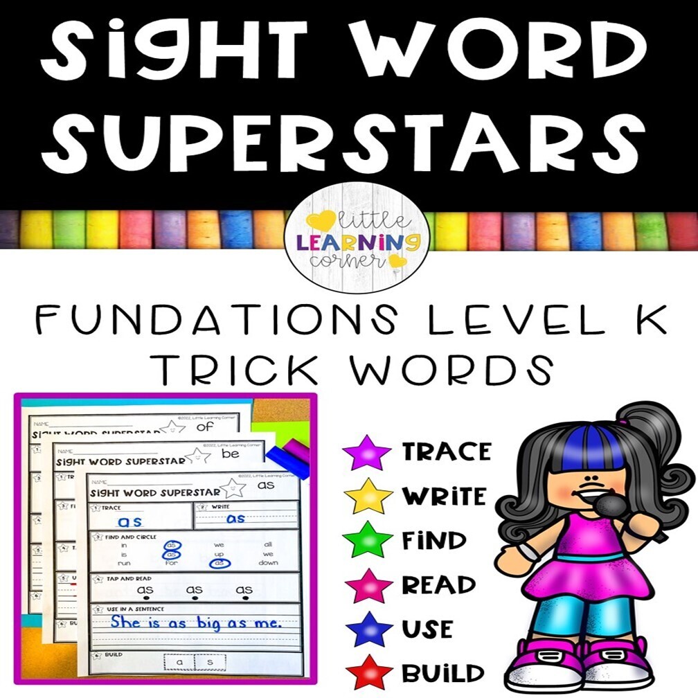 Sight Word Superstars FUNDATIONS Level K Trick Words
