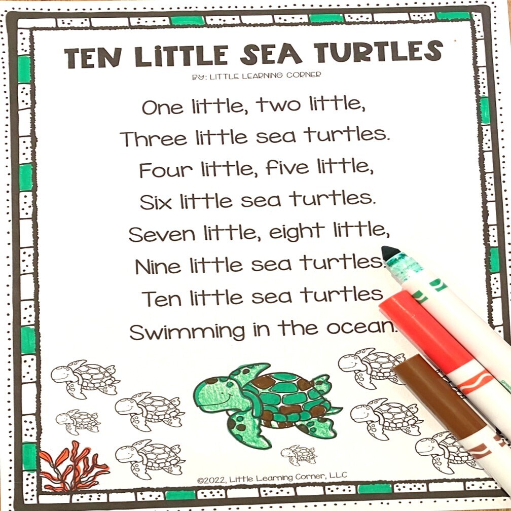 Ten Little Sea Turtles