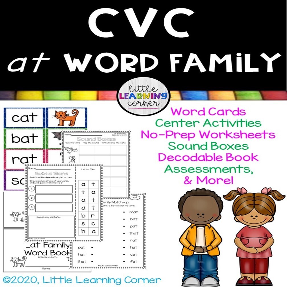 CVC _at Word Family Printables