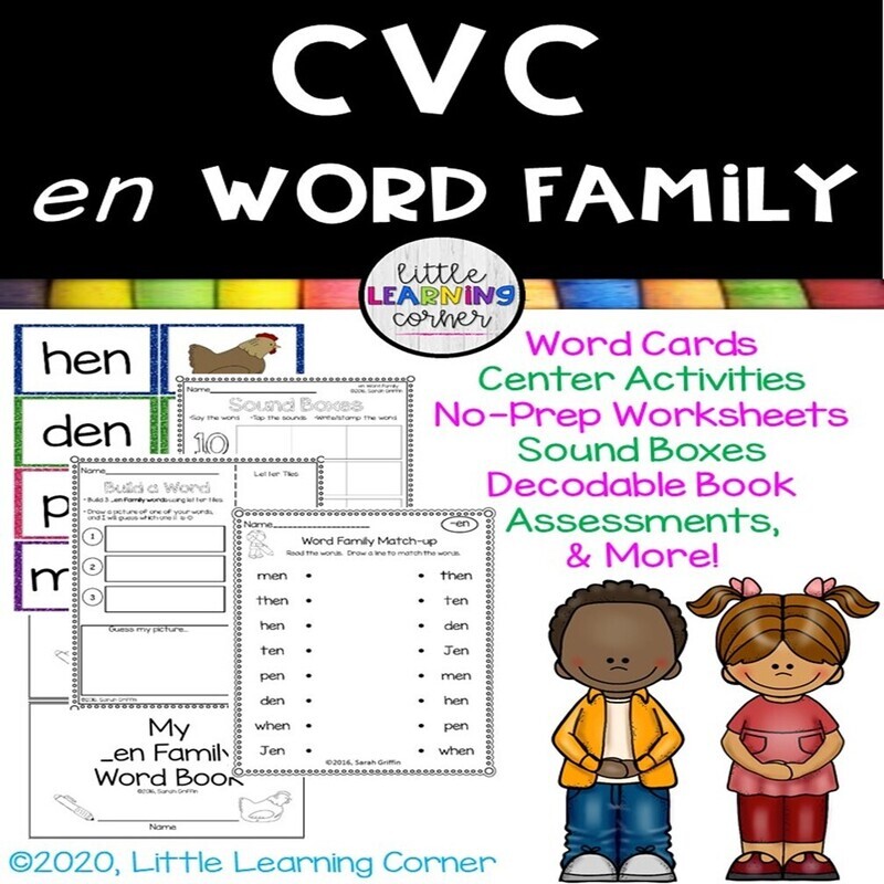 CVC _en Word Family Printables