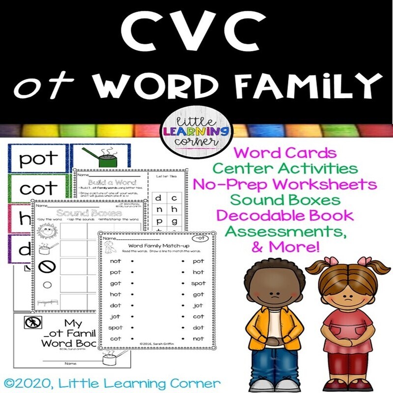 CVC _ot Word Family Printables