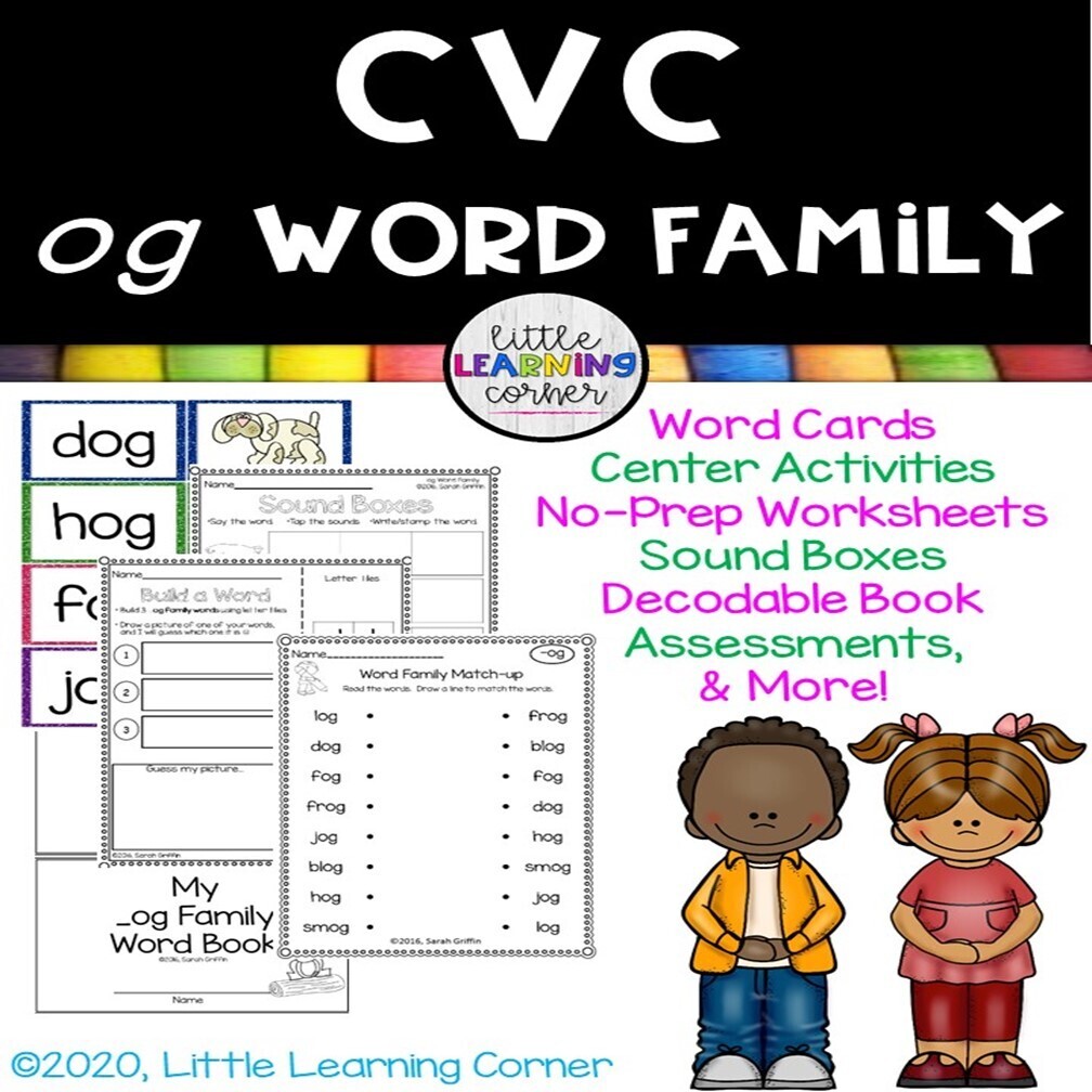 CVC _og Word Family Printables