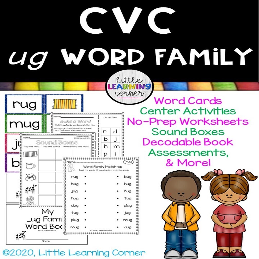 CVC _ug Word Family Printables