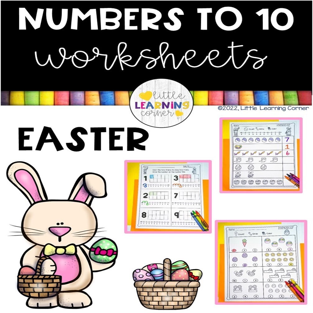 Numbers to 10 Worksheets EASTER