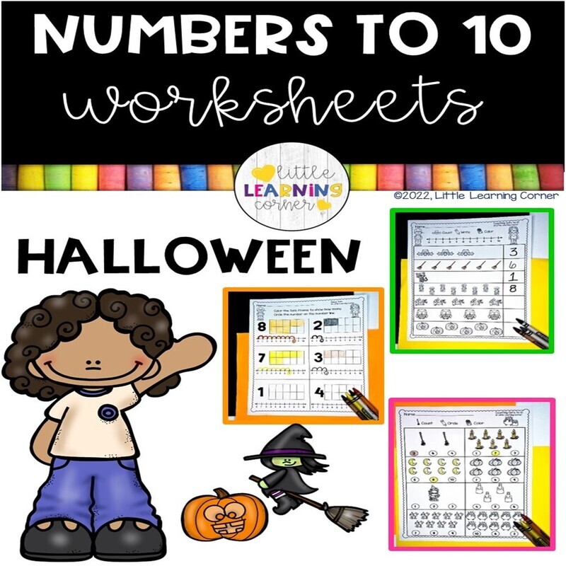 Numbers to 10 Worksheets HALLOWEEN